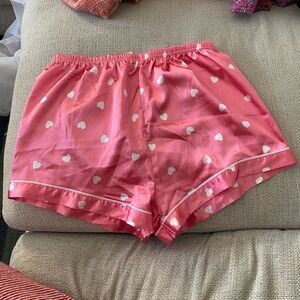 Pink Heart Women's pajama Shorts